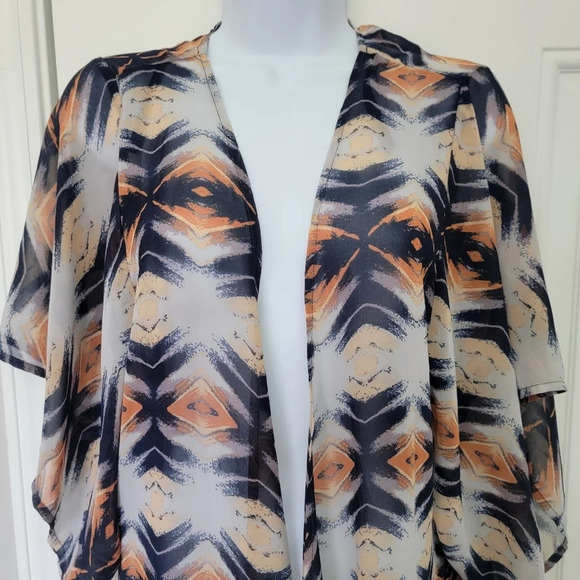 Roffe Accessories Lightweight Kimono Robe Swim Cover Up Multicolor Print 1 Size - Picture 6 of 9